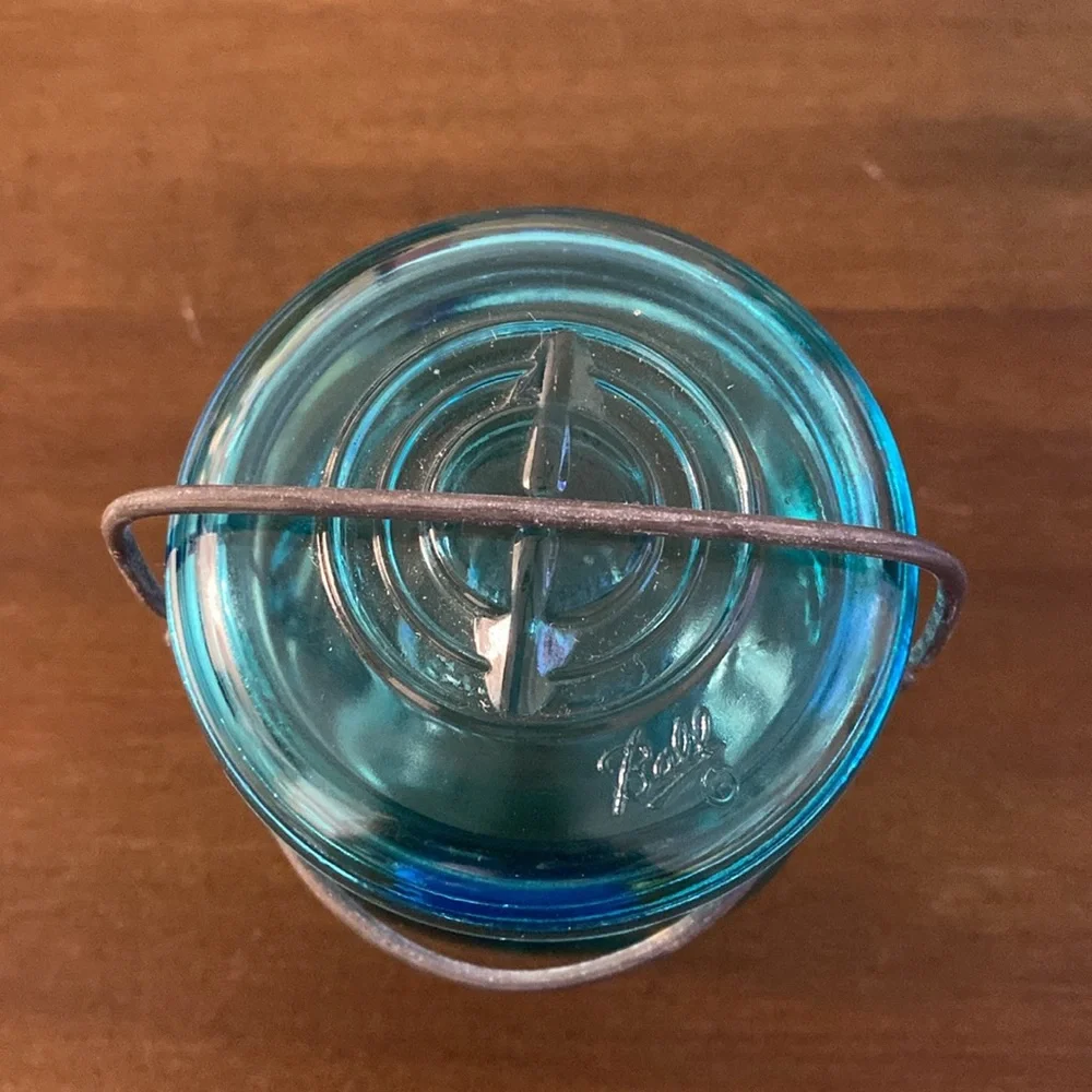 (2) Ball Ideal Bicentennial 1776-1976 Aqua Teal Blue Green Jars A11 and A8 - Picture 13 of 16